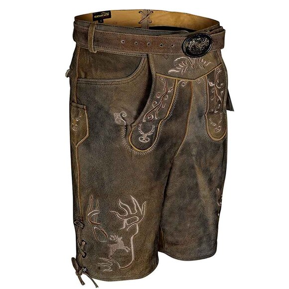 Men’s Lederhosen Costume Oktoberfest Bavarian German Outfit Traditional Brown - Picture 4 of 8